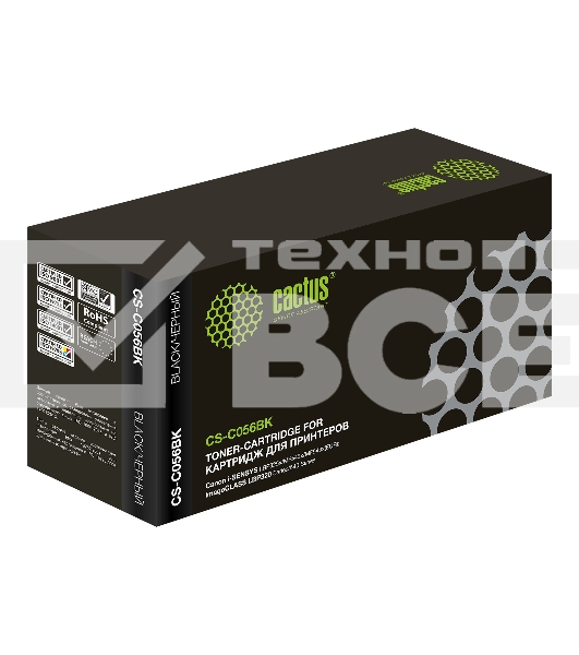 Картридж лазерный Cactus CS-C056BK черный (5100 стр.) для Canon i-SENSYS LBP325x/MF542x/MF543x