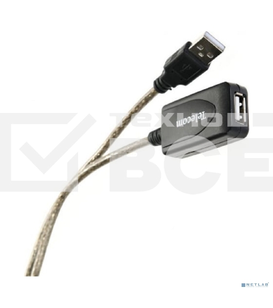 Кабель USB2.0-repeater, удлинительный активный <Am-->Af> 10м, Telecom <TUS7049-10M>