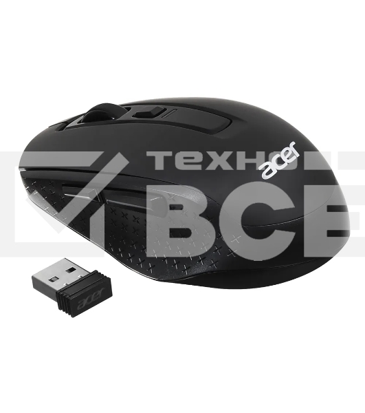 Мышь беспроводная Acer OMR070 черный, 1600 dpi, радиоканал, Bluetooth, USB, кнопки - 6