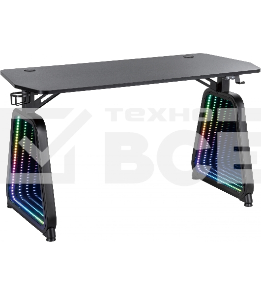 Стол игровой Cactus CS-GMD-BK-RGB столешница МДФ, черный каркас черный 136x60x75см