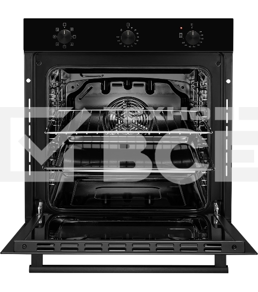 Встраиваемый электрический духовой шкаф MONSHER MOE 6006 Noir, 6 режимов: Нижний нагрев, Макси-Гриль с конвекцией, Разморозка, Режим подсветка, Традиционный нагрев, Макси-Гриль, Нижний нагрев с конвекцией, Конвекция, механические переключатели, механическ