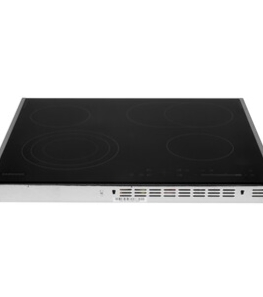 Встраиваемая электрическая панель Samsung NZ64T3536DK/WT 59 x 50.5 x 5.2 см., электронное управление, 15 степеней мощности, автоматическое отключение, защита от детей, блокировка управления, дисплей, 4 конфорки, 2 с зоной расширения, рамка из нержавеющей стали, корпуса черный
