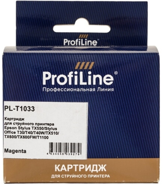 Картридж струйный ProfiLine PL-T1033 для принтеров Epson Stylus TX550/Stylus Office T30/T40/T40W/TX510/TX600/TX600FW/T1100 с чернилами Magenta 11,1 мл