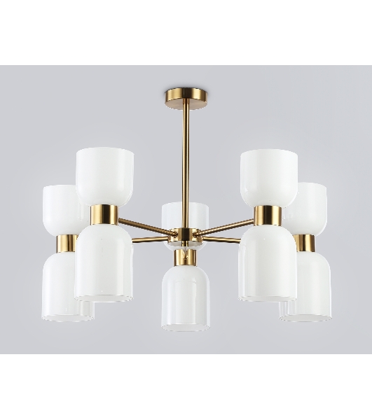 Люстра Ambrella light LH56093/10 BS/FR латунь/белый матовый E14*10 max 40W D700*510