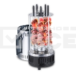 Электрошашлычница Centek CT-1460 1000Вт, Керам нагр, Рецепты, 5 шамп (310мм), вращ 12раз/мин+ колба!, фото 1