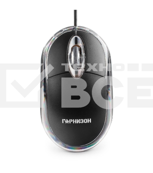 Мышь проводная Гарнизон GM-100 черный, 1000 dpi, USB, кнопки - 3