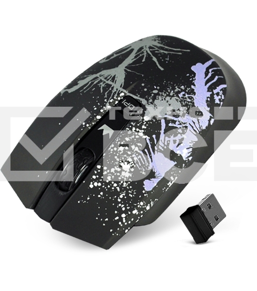 Мышь беспроводная Crown CMM-930W черный, 1600 dpi, радиоканал, USB, кнопки - 4