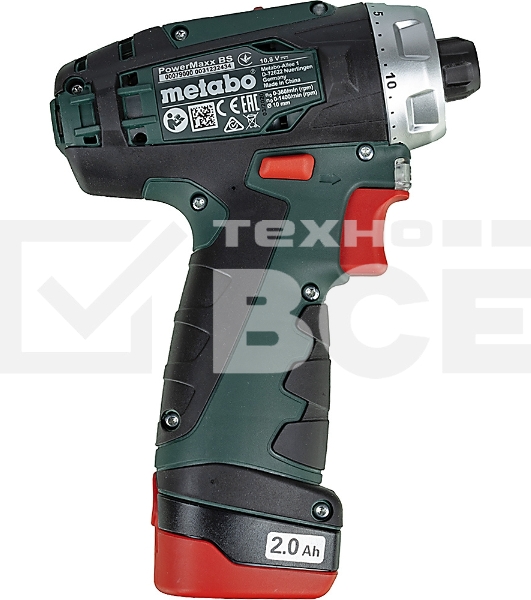 Дрель-шуруповерт Metabo PowerMaxx BS 600984000, Аккумуляторный, 10,8В, 2 АКБ