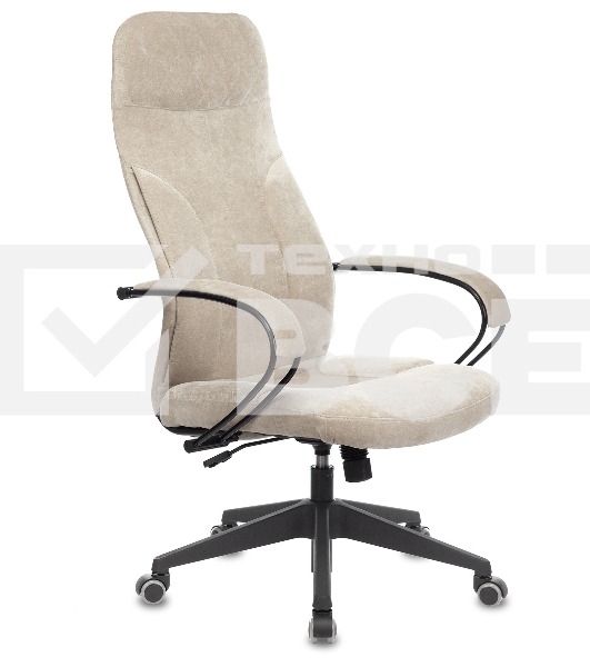 Кресло руководителя Бюрократ CH-608Fabric Light-21 песочный, крестовина пластик