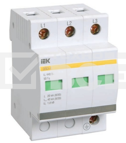 Ограничитель перенапряжения ОПС1-C 3P ИЭК MOP20-3-C