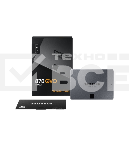 Накопитель SSD Samsung 870 QVO, 2Tb, SATA III, 2.5