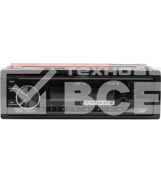 Автомагнитола ACV AVS-948BM, 1 DIN, Bluetooth, USB Type-A, AUX