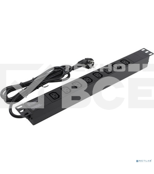 Блок розеток горизонтальный ExeGate ServerPro PDU-19H809 Al-8C13-EU2.5, 19