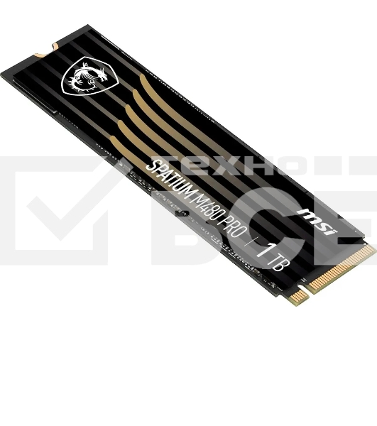Накопитель SSD MSI SPATIUM M480 PRO, 1000GB, M.2 2280, PCIe 4.0 x4, NVMe, R/W 7400/6000