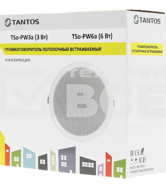 Громкоговоритель Tantos TSo-PW3a потолочный 3Вт белый (00-00026404)