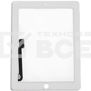 Сенсорное стекло (тачскрин) для iPad 3/4 белое OEM