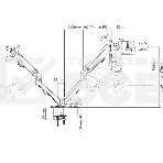 Кронштейн для мониторов Ultramounts UM729 черный 17'-27' макс.7кг крепление к столешнице поворот и наклон, фото21