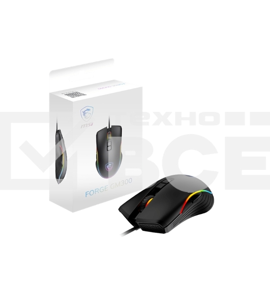 Мышь проводная MSI Forge GM300 черный, 7200 dpi, USB, кнопки - 7