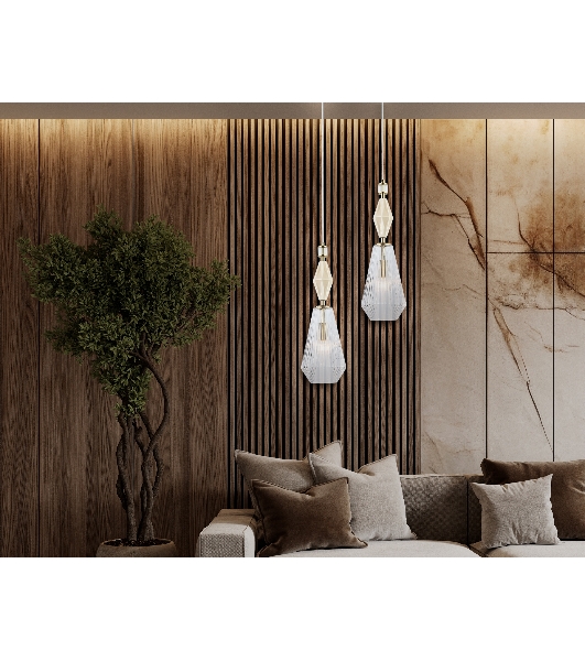 Светильник Ambrella light LH53181 BS/CL латунь/прозрачный E14 max 40W D140*1950