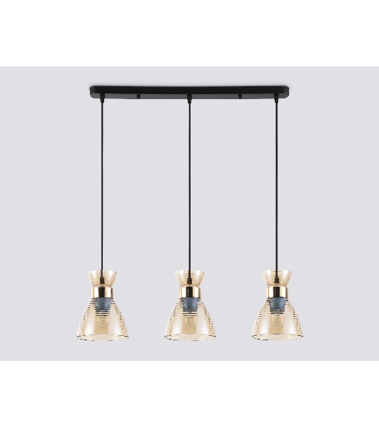 Светильник Ambrella light TR3404/3 BK/FGD/TI черный/золото/янтарь E27/3 max 60W 550*135*1000