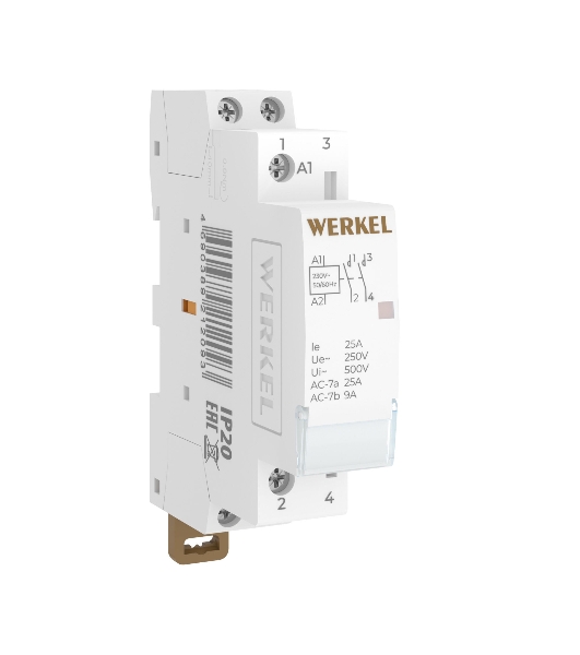 Контактор модульный Werkel 25 A 2NO (1 мод.) W941M25O
