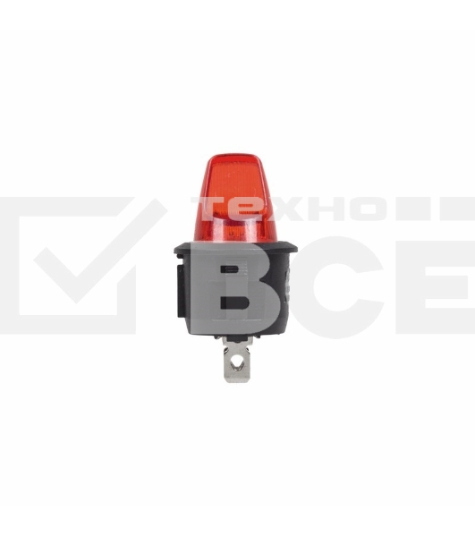 Выключатель клавишный круглый 250V 6А (3с) ON-OFF красный Rexant