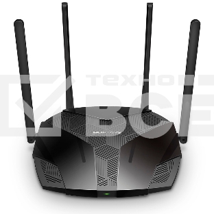 Роутер Mercusys MR70X AX1800 Dual-Band WiFi 6 Router, 574 Mbps at 2.4 GHz + 1201 Mbps at 5 GHz,4× Fixed External Antennas, 3× Gigabit LAN Ports, 1× Gigabit WAN Port, 1024-QAM, OFDMA, Router/Access Point Mode, MU-MIMO, WPA3, TWT, BSS Color