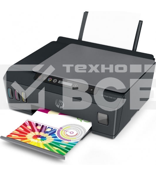 МФУ струйный HP Smart Tank 500 (4SR29A), A4, цветной, печ. до 22 стр/мин. (ч/б) до 16 стр/мин. (цвет), скан. до 8 стр/мин. (ч/б) 4 стр/мин. (цвет), 1200x1200dpi, USB