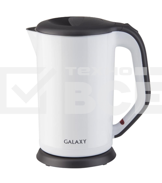 Чайник электрический Galaxy GL 0318, белый, пластик, 2000 Вт, 1,7 л