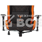 Кресло игровое Knight OUTRIDER черный/оранжевый ромбик эко.кожа с подголов. крестовина металл, фото4
