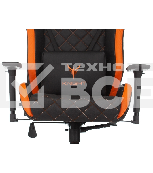 Кресло игровое Knight OUTRIDER черный/оранжевый ромбик эко.кожа с подголов. крестовина металл
