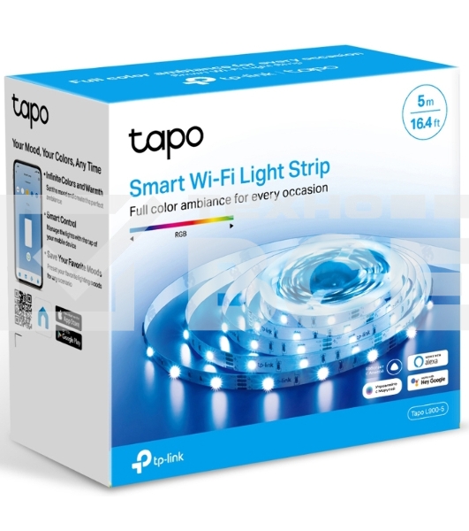 Умная светодиодная Wi-Fi лента Tapo Smart Light Strip 5m, cut to size every 10cm, one adapter, one controller