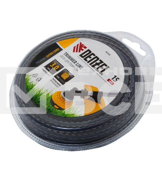 Леска для триммера двухкомпонентная зубчатый квадрат, 3,0мм х 15м, блистер EXTRA CORD Denzel