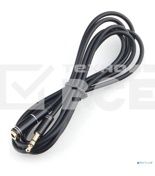 Кабель аудио удлинительный Cablexpert CCAB-02-35MF-1.5MB. 3.5 Jack (M)/3.5 Jack (F), черный, 1.5м, блистер