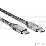 Кабель VCOM CU420M-1M USB3.2 Gen2X2, CM->CM, 20Gbs, 100WT, 4KX60Hz, All shell, 1 м, фото 1