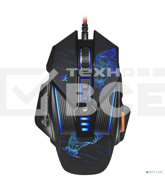 Мышь проводная Defender sTarx GM-390L черный, 3200 dpi, USB, кнопки - 8