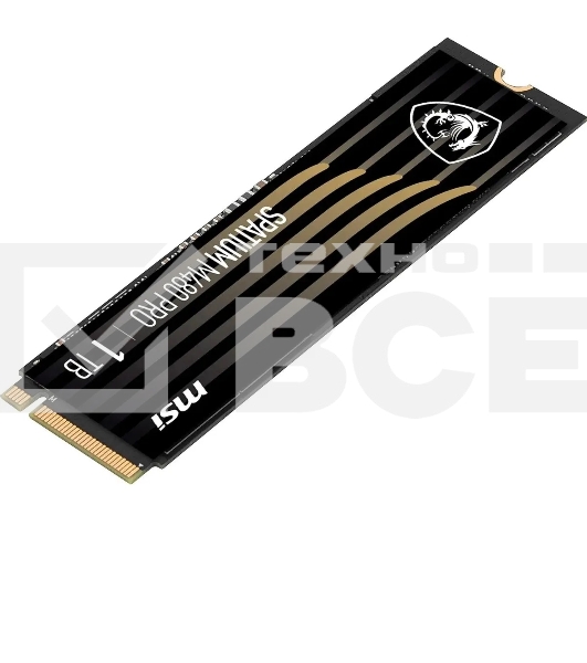 Накопитель SSD MSI SPATIUM M480 PRO, 1000GB, M.2 2280, PCIe 4.0 x4, NVMe, R/W 7400/6000