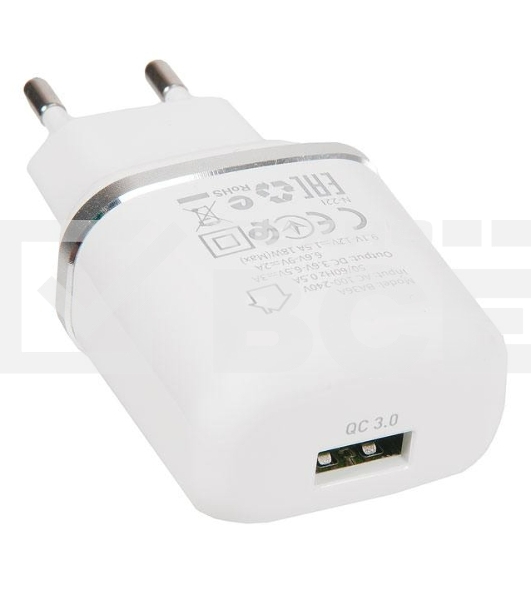 Зарядное устройство BOROFONE BA36A High speed QC 3.0 один порт USB, 5V, 3.0A, белый