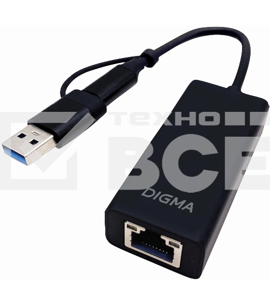 Сетевой адаптер 2.5G Ethernet Digma DLA-GTUC01 USB 3.0
