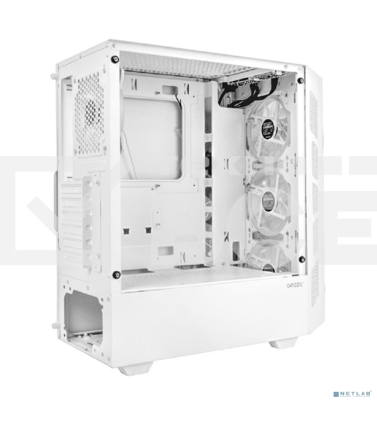 Компьютерный корпус Ginzzu RX330 ATX FAN 12CM FRGb*4 Белый