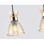 Светильник Ambrella light TR3404/3 BK/FGD/TI черный/золото/янтарь E27/3 max 60W 550*135*1000, фото4