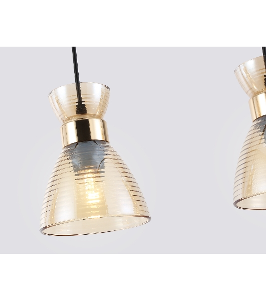 Светильник Ambrella light TR3404/3 BK/FGD/TI черный/золото/янтарь E27/3 max 60W 550*135*1000