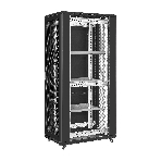 Шкаф телекоммуникационный 19' напольный 42U ExeGate EC-FS-42U.600.1000.V.V.BLACK (19”, 42U, 600x1000x2054mm (ШхГхВ), передняя и задняя двери перфорированные, съемные боковые панели, пыле- и влагозащита IP20, встроенный вентиляционный модуль, 1 полка в комплекте, черный RAL 9004, 3 коробки), фото13