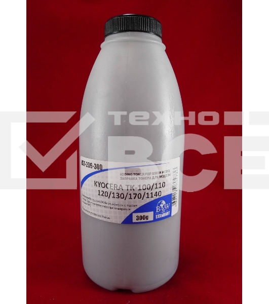 Тонер Kyocera TK-100/110/120/130/170/1140, FS-720/820/920/1016MFP/1116MFP/1030/1028MFP/1128MFP/1035/1135MFP/1300D/1350/1370DN/1320D, M2035/M2535 (фл. 300г) B&W Standart фас Россия