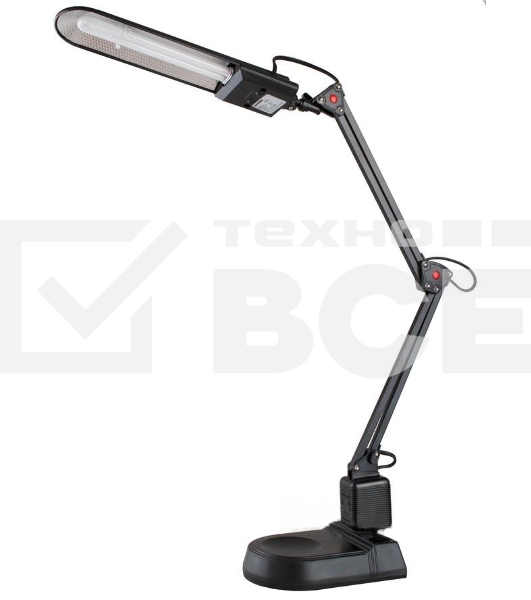 Лампа настольная CAMELION KD-017A С0211W черный в к-те база+струбцина