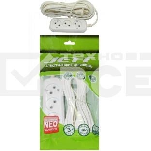 Удлинитель ДЖЕТТ РС-3 без з/м, 3рx1,5м (провод ПВС 2х0,75) (40шт) 155-201