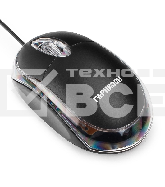 Мышь проводная Гарнизон GM-100 черный, 1000 dpi, USB, кнопки - 3