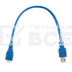 Кабель Gembird/Cablexpert CCP-mUSB3-AMBM-1 USB 3.0 Pro , AM/microBM 9P, 30см, экран, синий, пакет, фото3
