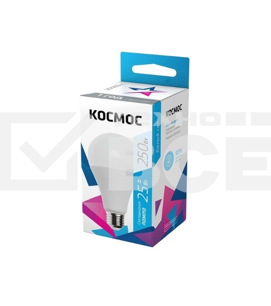 Лампа светодиодная LED BASIC A65 25Вт 220В E27 4500К КОСМОС LkecLED25wA65E2745
