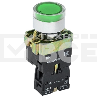 Кнопка LAY5-BW3361 с подсв. зел. 1з ИЭК BBT50-BW-K06